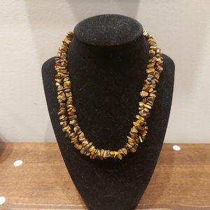 Tigers Eye Stone Infinity Necklace